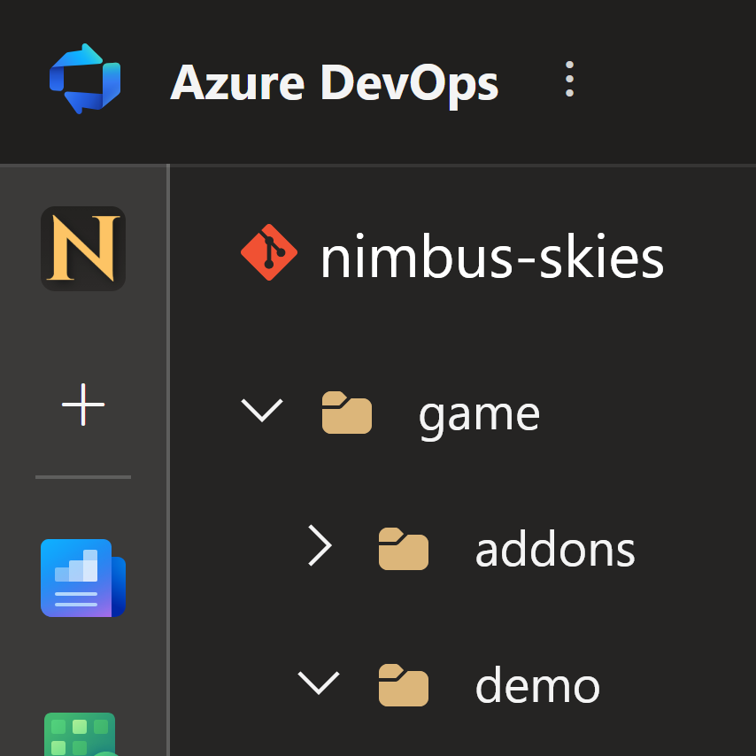 Azure DevOps board with Nimbus Skies development tasks